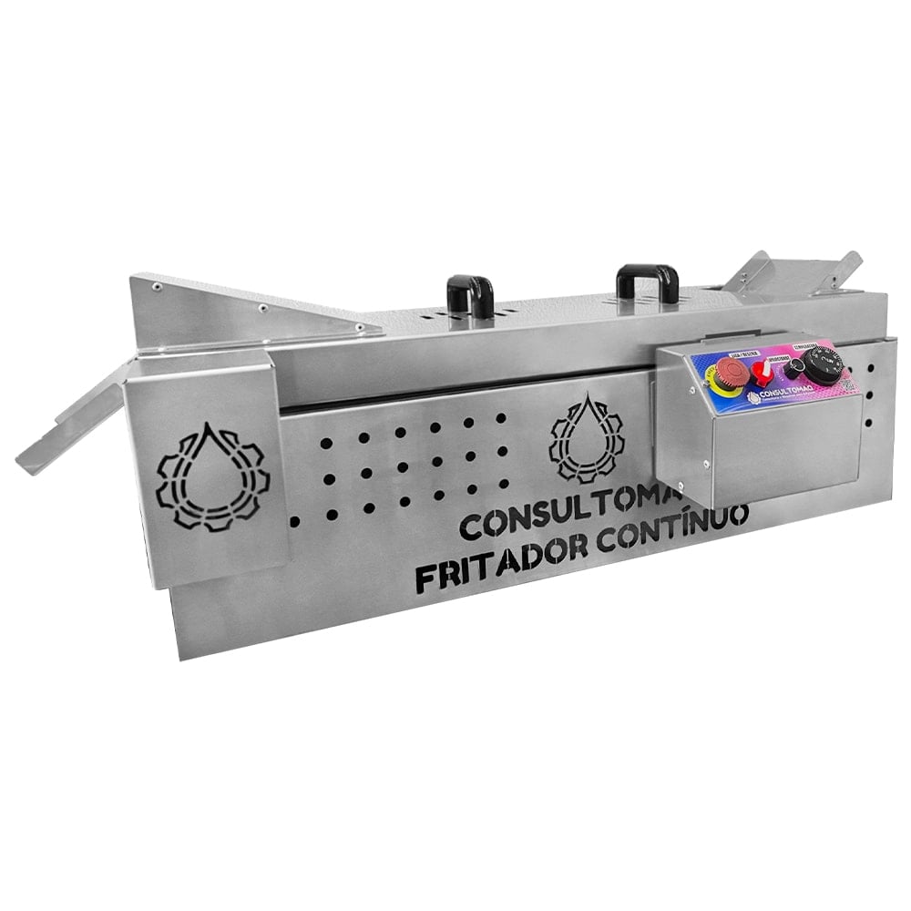Freidora continua eléctrica Consultomaq de acero inoxidable